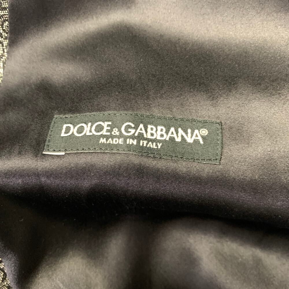 Dolce & Gabbana Size 38 Silver Black Jacquard Acetate Blend Buttoned Vest View 4